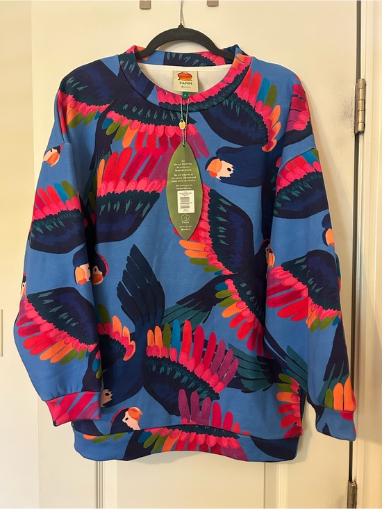 FARM Rio Sweaters - FARM Rio Multicolor Tropical Parrot Crewneck Sweatshirt